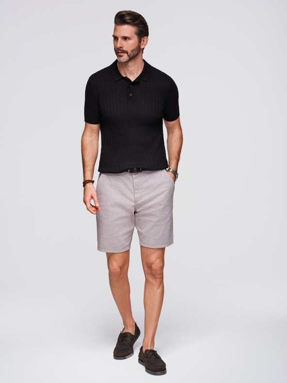 Ombre Clothing Moška polo majica SLIM FIT iz viskoze z navpičnimi črtami Ombre Clothing
