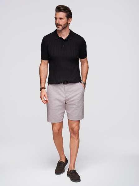 Ombre Clothing Moška polo majica SLIM FIT iz viskoze z navpičnimi črtami Ombre Clothing