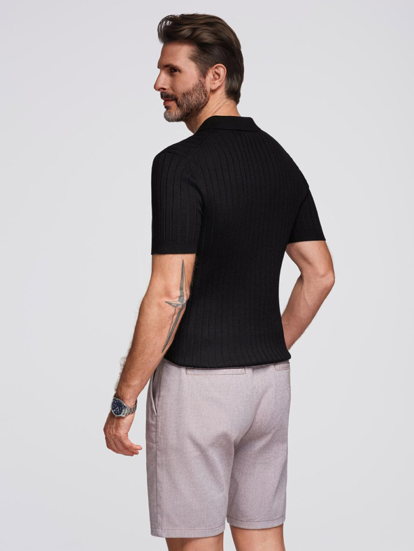 Ombre Clothing Moška polo majica SLIM FIT iz viskoze z navpičnimi črtami Ombre Clothing