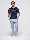 Ombre Clothing Moška polo majica iz viskoze s vodoravnimi črtami Ombre Clothing