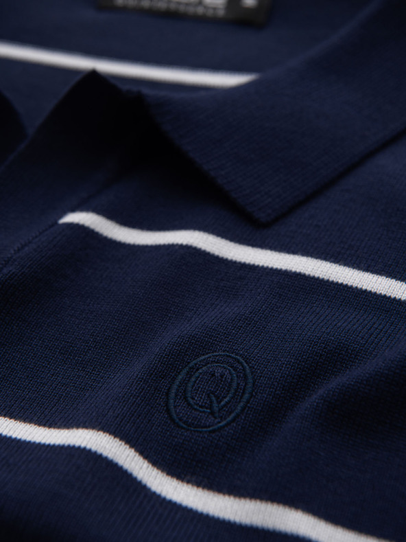 Ombre Clothing Moška polo majica iz viskoze s vodoravnimi črtami Ombre Clothing