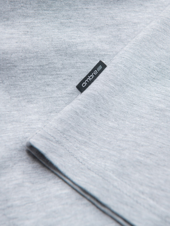Ombre Clothing Svetlo siva moška osnovna majica Ombre Clothing