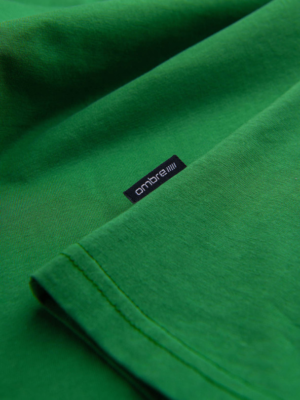 Ombre Clothing Zelena moška osnovna majica Ombre Clothing
