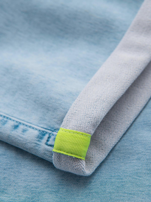 Ombre Clothing Moške kratke jeans hlače z okrasnim šivom - svetlo modre