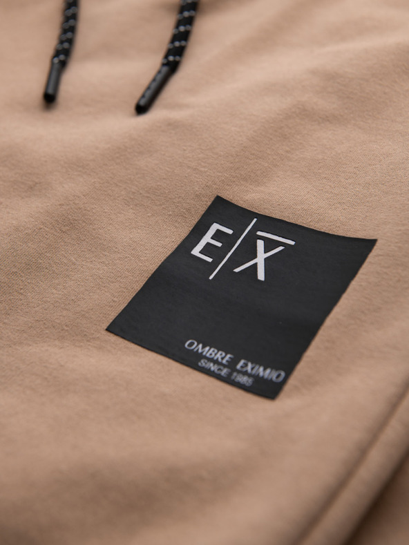 Ombre Clothing Moška jopica s kapuco + trenirka - rjava