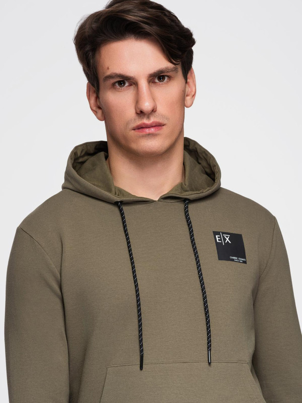 Ombre Clothing Moška jopica s kapuco + trenirka - olivna