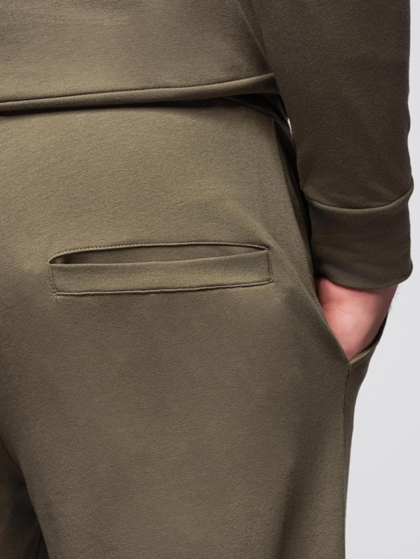 Ombre Clothing Moška jopica s kapuco + trenirka - olivna