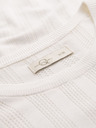 Ombre Clothing Moški pulover z okroglim izrezom in kratkimi rokavi - bel