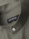 Ombre Clothing Moška platnen srajca z stoječim ovratnikom in žepom REGULAR FIT - khaki