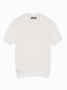 Ombre Clothing Moška bombažna polo majica iz strukturirane pletenine - bela