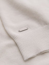 Ombre Clothing Moška bombažna polo majica iz strukturirane pletenine - bela