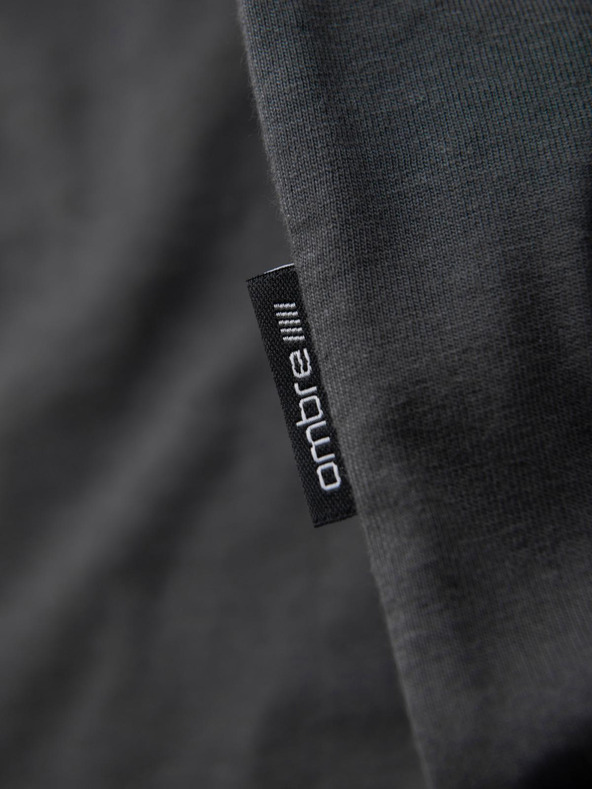 Ombre Clothing Moška klasična bombažna majica BASIC - siva