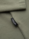 Ombre Clothing Moška bombažna majica LOOSE FIT z okroglim izrezom - khaki