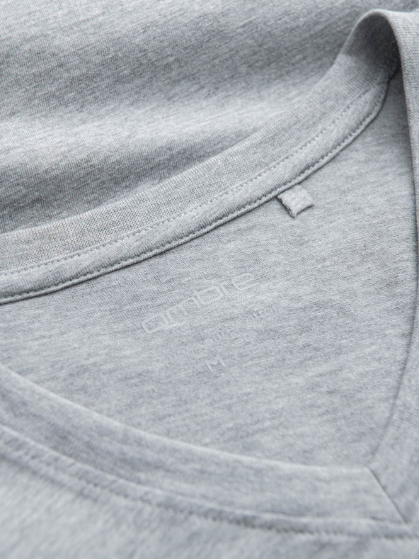 Ombre Clothing Siva moška bombažna majica z osnovnim vratom Ombre Clothing