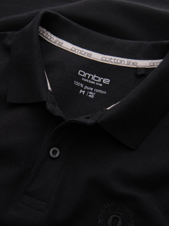 Ombre Clothing Črna moška osnovna polo majica Ombre Clothing