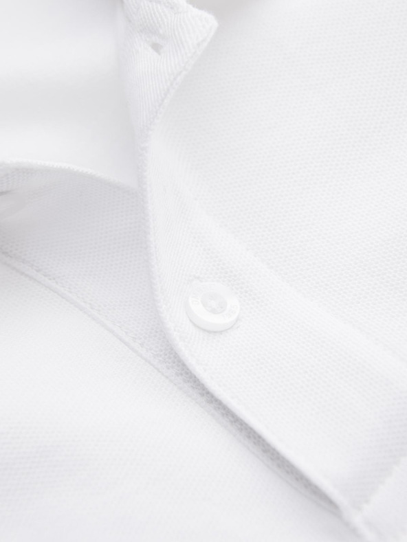 Ombre Clothing Bela moška osnovna polo majica Ombre Clothing