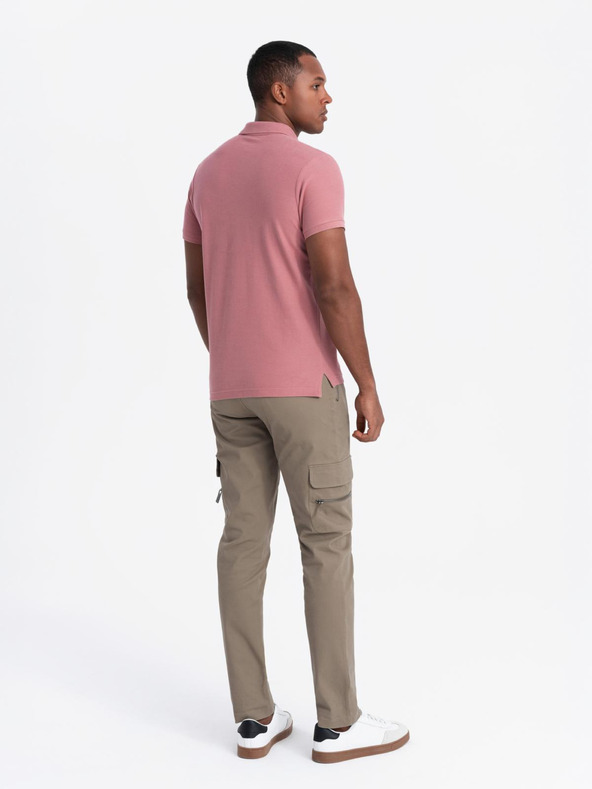 Ombre Clothing Roza moška osnovna polo majica Ombre Clothing