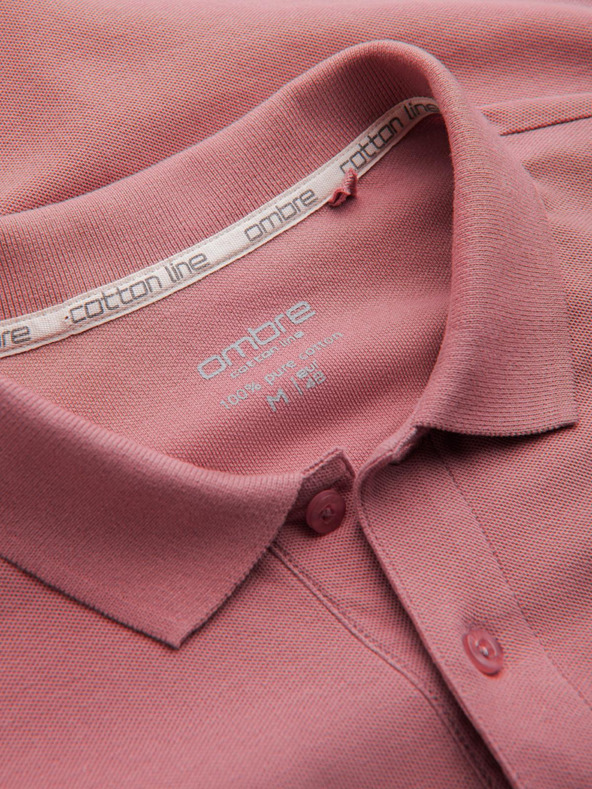 Ombre Clothing Roza moška osnovna polo majica Ombre Clothing