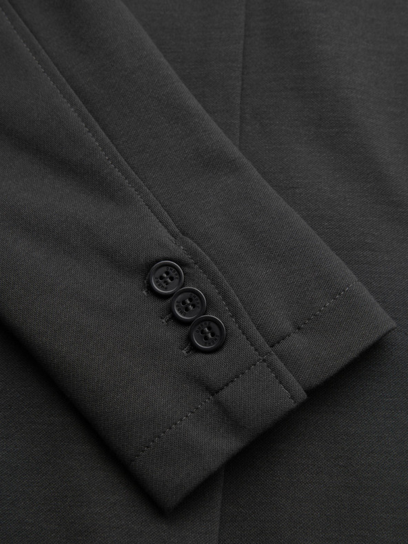 Ombre Clothing Moški sivi blazer SLIM iz rahlo strukturiranega pletiva