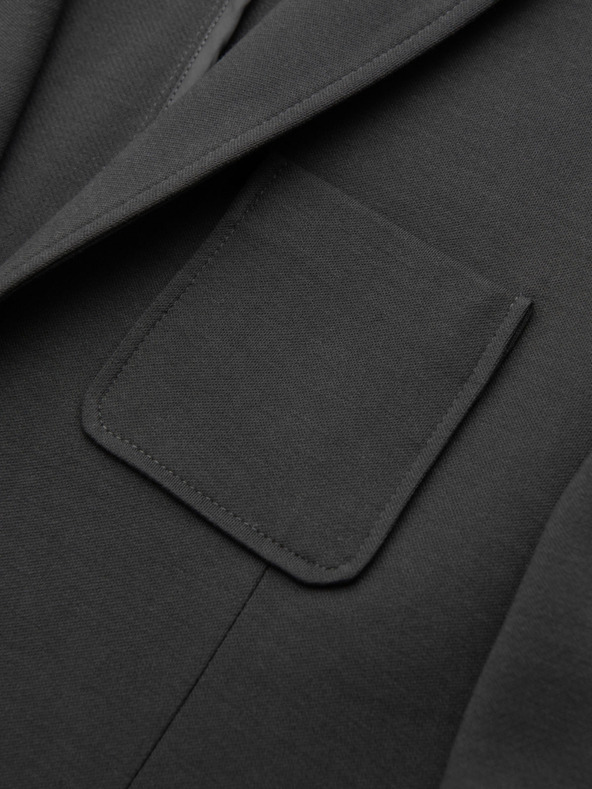 Ombre Clothing Moški sivi blazer SLIM iz rahlo strukturiranega pletiva