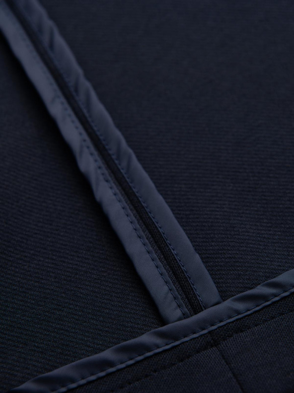 Ombre Clothing Moški temno modri blazer SLIM iz rahlo strukturiranega pletiva