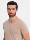 Ombre Clothing Siva moška bombažna majica z osnovnim vratom Ombre Clothing