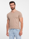 Ombre Clothing Siva moška bombažna majica z osnovnim vratom Ombre Clothing