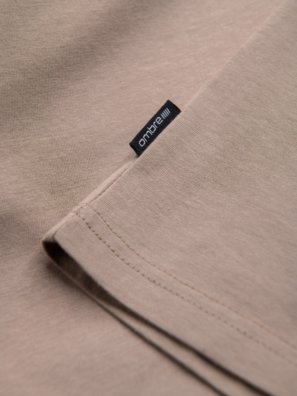 Ombre Clothing Siva moška bombažna majica z osnovnim vratom Ombre Clothing