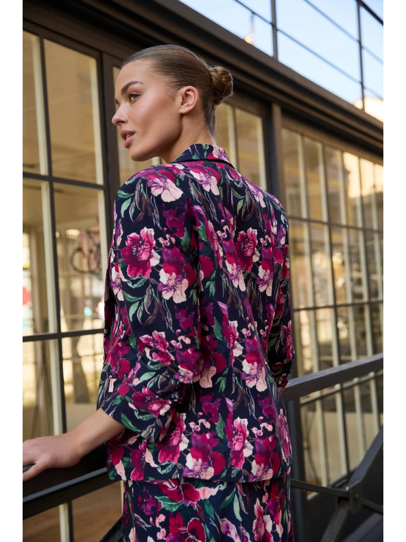 Moodo Modro cvetlično suknjič Moodo