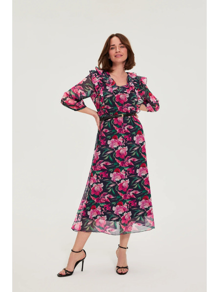 Moodo Temno modre cvetlične obleke Moodo