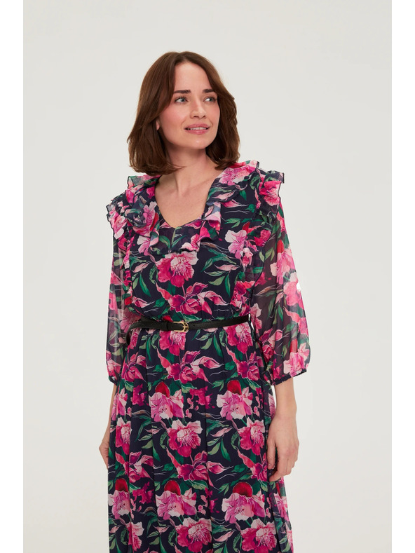 Moodo Temno modre cvetlične obleke Moodo