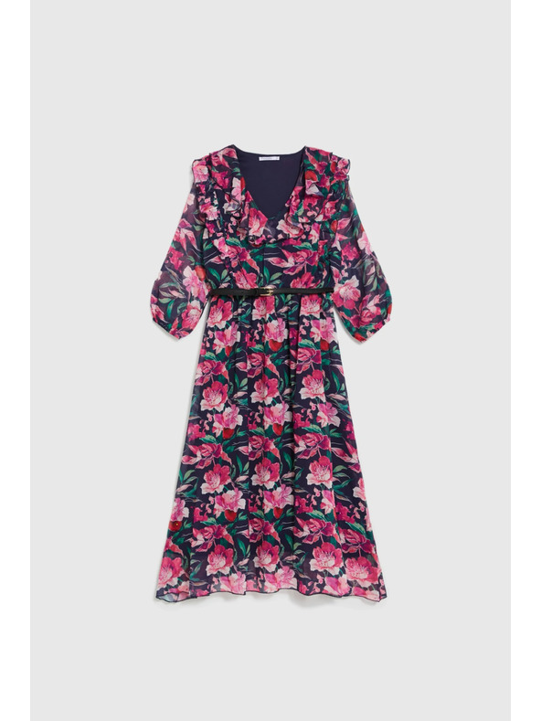 Moodo Temno modre cvetlične obleke Moodo