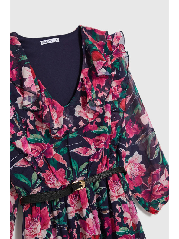 Moodo Temno modre cvetlične obleke Moodo