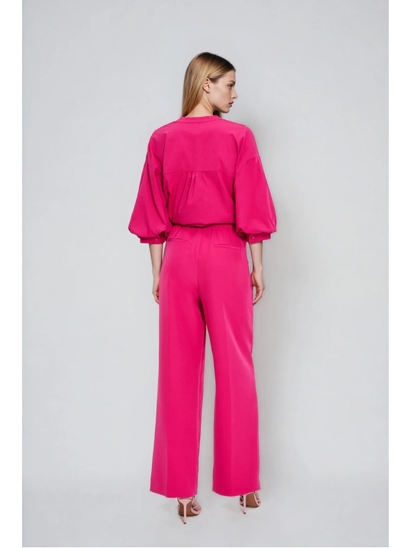 Moodo Hlače z obrobom rožnate barve Moodo