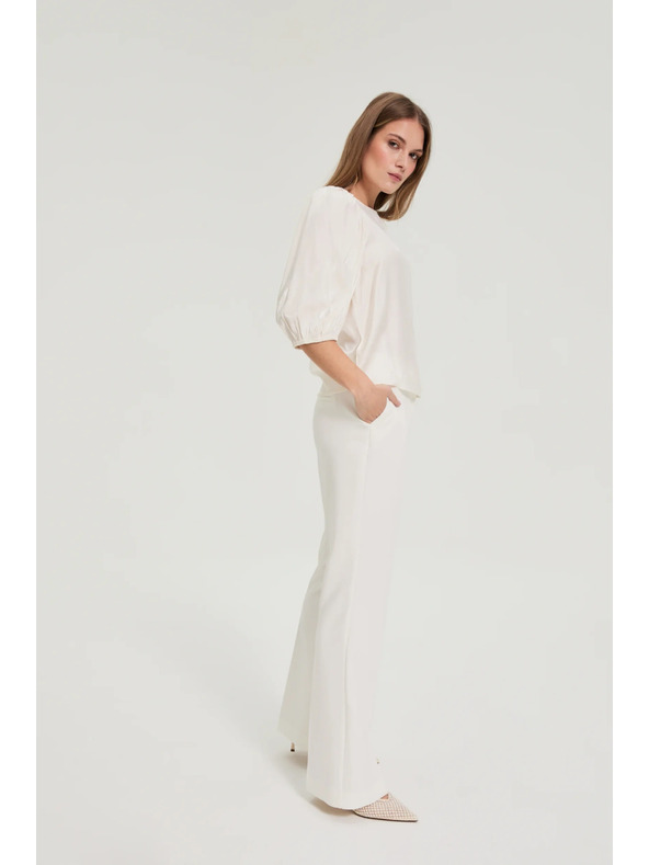 Moodo Majica s puhastimi rokavi kremna Moodo