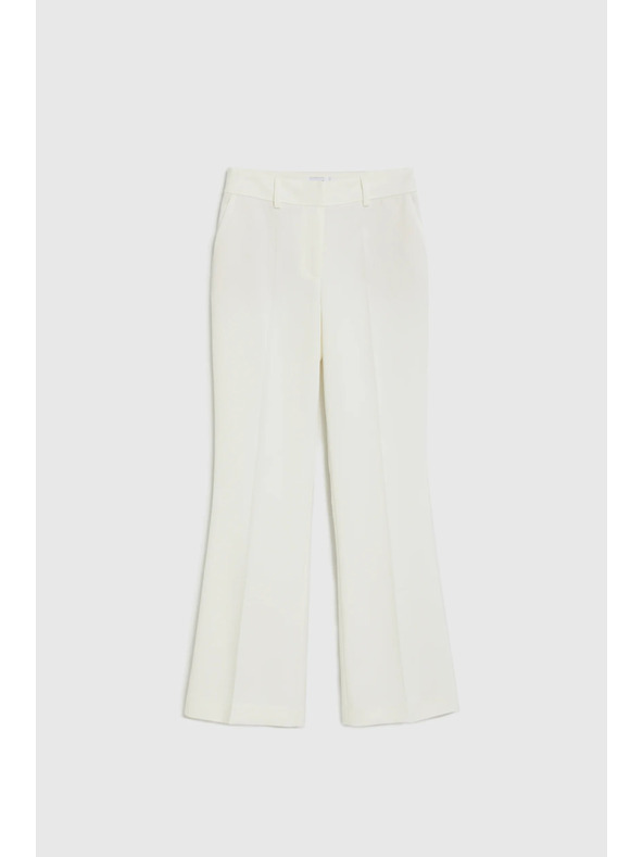 Moodo Hlače s širokimi nohavicami v ognju bele Moodo