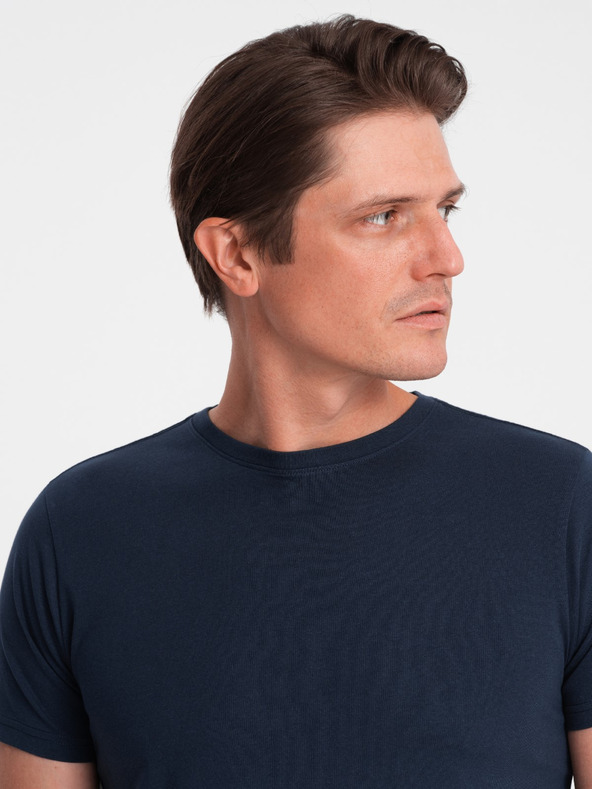 Ombre Clothing Temno modra moška osnovna majica Ombre Clothing