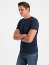 Ombre Clothing Temno modra moška osnovna majica Ombre Clothing