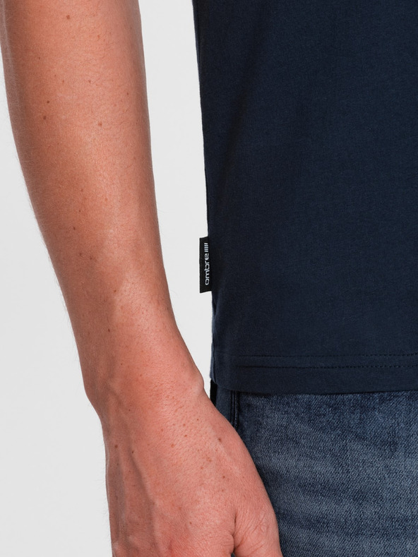 Ombre Clothing Temno modra moška osnovna majica Ombre Clothing