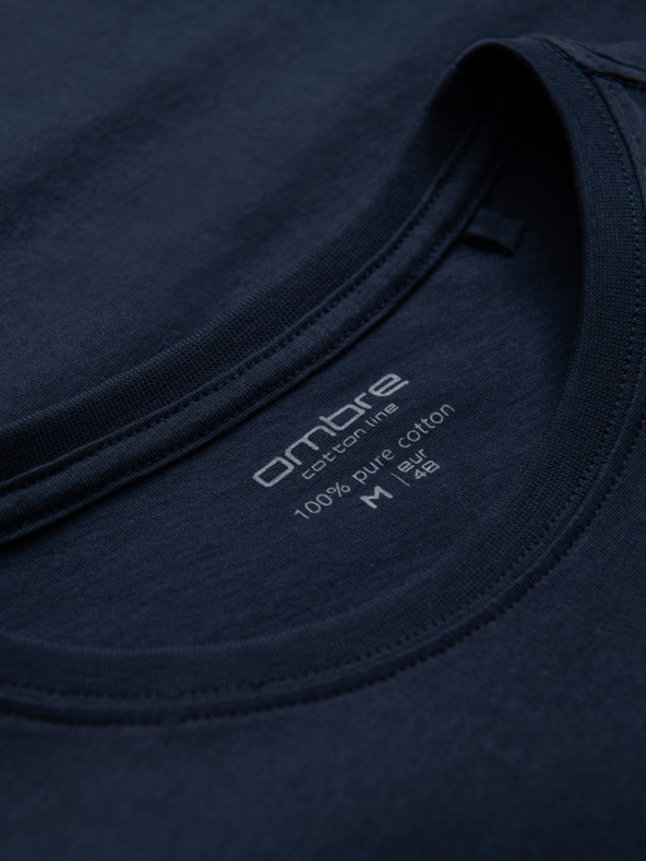 Ombre Clothing Temno modra moška osnovna majica Ombre Clothing