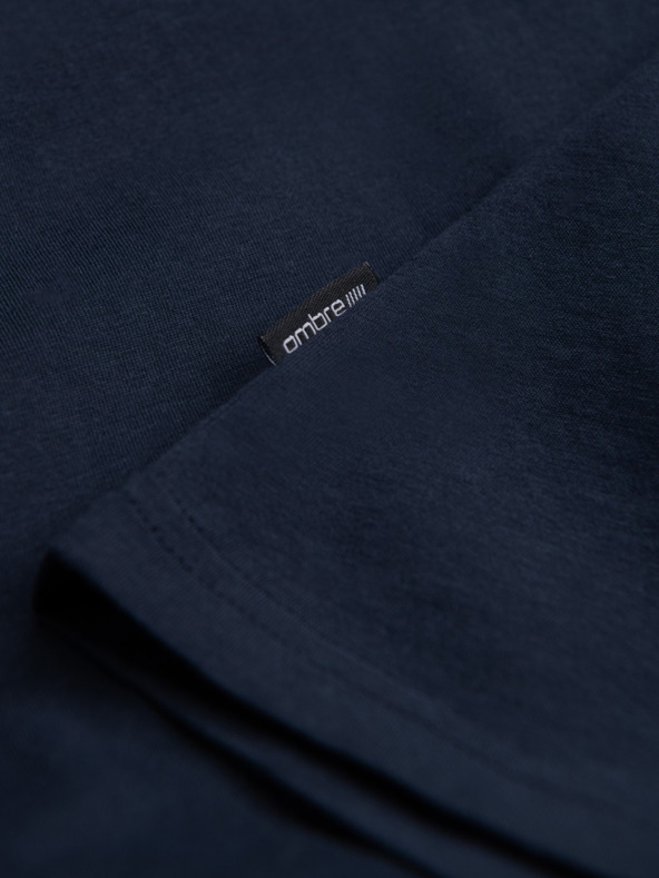 Ombre Clothing Temno modra moška osnovna majica Ombre Clothing