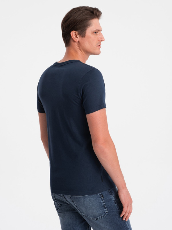 Ombre Clothing Temno modra moška osnovna majica Ombre Clothing