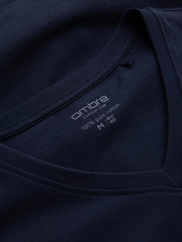 Ombre Clothing Temno modra moška majica z v-izrezom Ombre Clothing