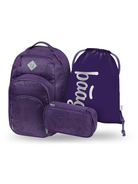 BAAGL  BAAGL SET 3 Coolmate Plum: nahrbtnik, penal, torba