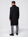 Ombre Clothing Elegantni vojaški dvovrstni volneni plašč za moške - črn V1 OM-COWC-0145 Ombre Clothing