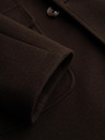 Ombre Clothing Moški dvovrstni plašč z dekorativnimi gumbi - temno rjav V3 OM-COWC-0137 Ombre Clothing