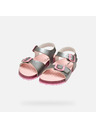 Geox Srebrne otroške sandale Geox Adriel Girl