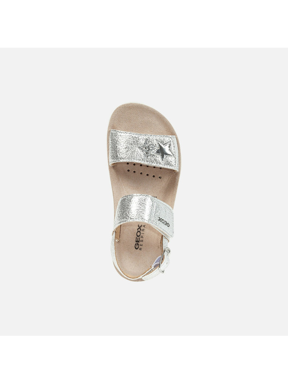 Geox Srebrne otroške sandale Geox Sandal Costarei