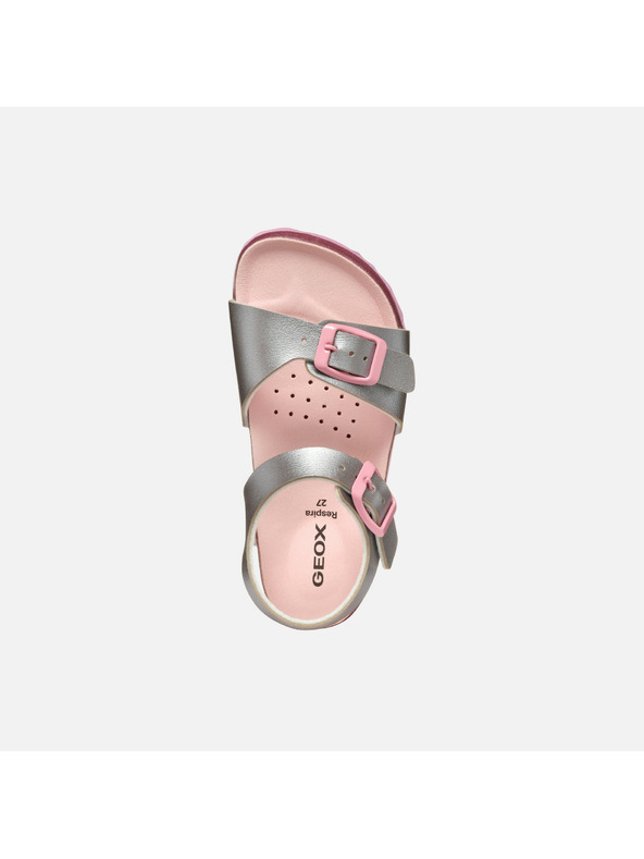 Geox Srebrne otroške sandale Geox Adriel Girl