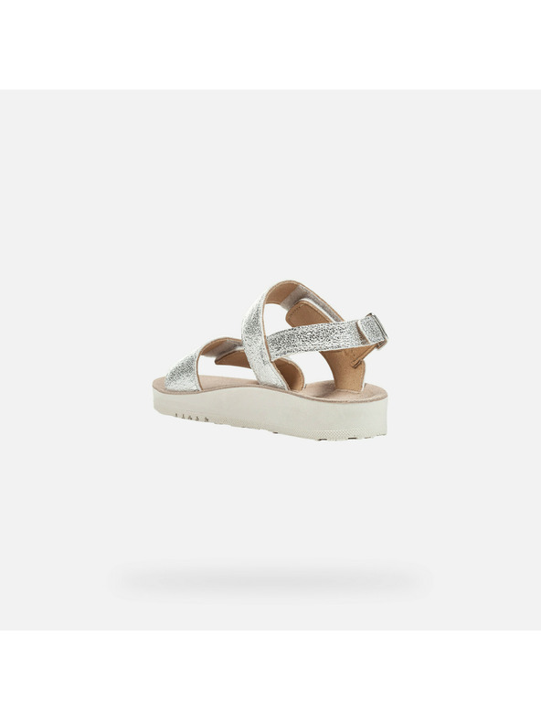 Geox Srebrne otroške sandale Geox Sandal Costarei